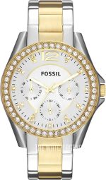 Fossil Women's Riley Stainless Steel Crystal-Accented Multifunction Quartz Watch